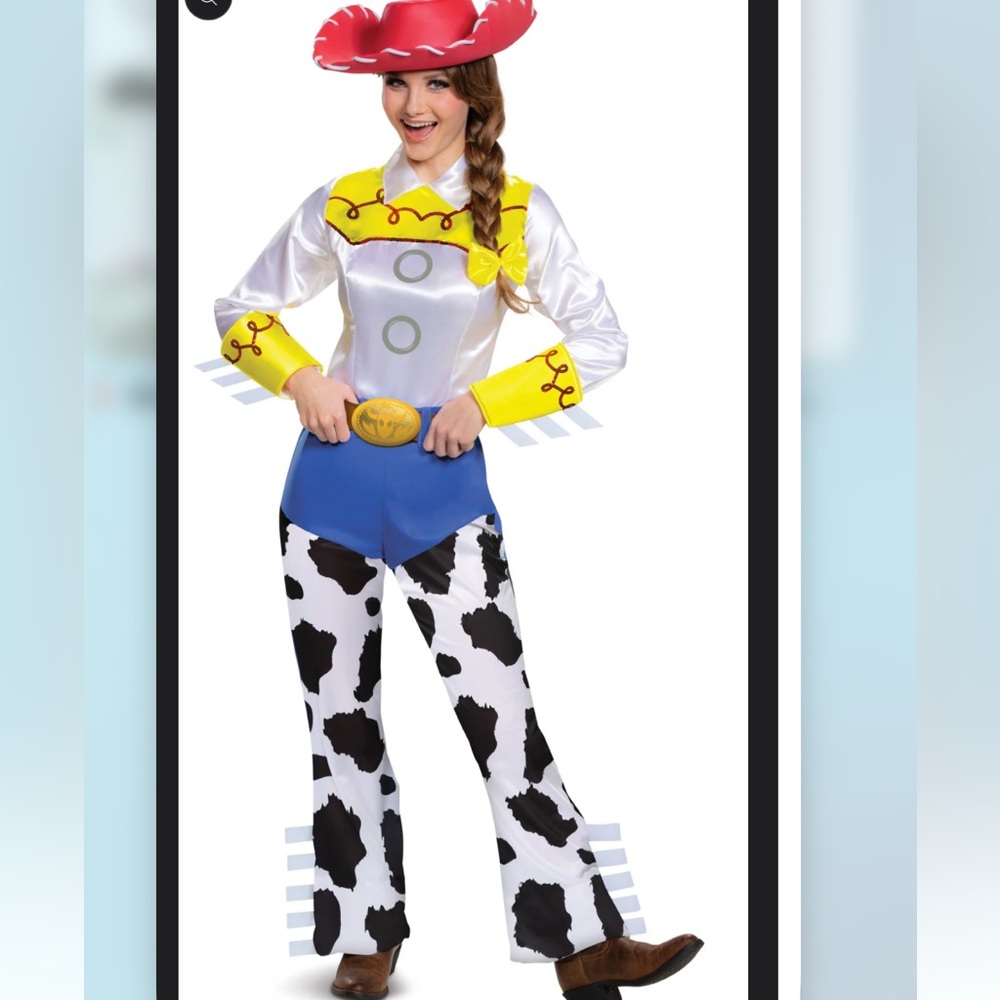 Disney Cowgirl Flare Jumpsuit - Blue, White, Yellow, Black